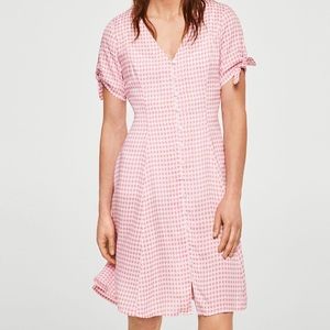 Mango pink gingham dress
